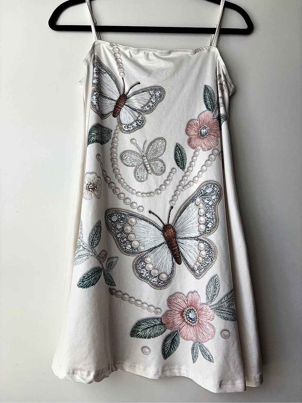 Floral Mini Dress in White & Pink Like New